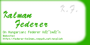 kalman federer business card